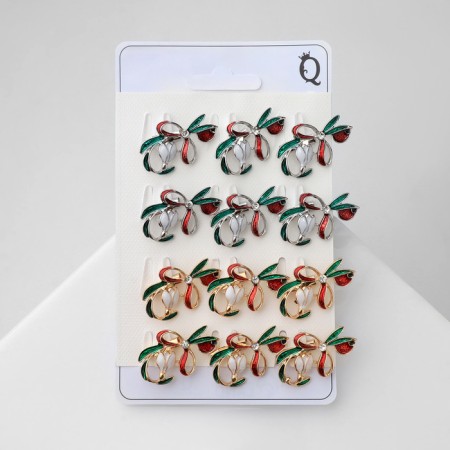Brooch "Flower" snowdrop with a bow, color mix (indivisible packing 12 pcs., Price per pcs.)-4