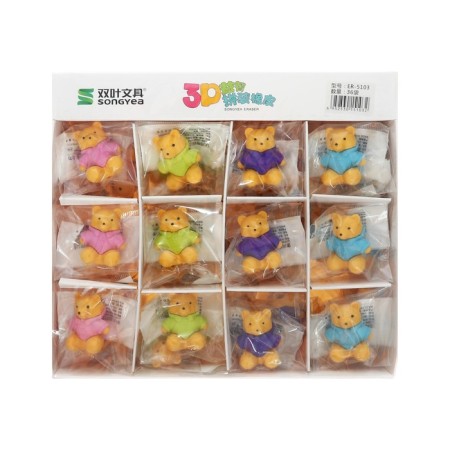Figure eraser "Bear" (barcode on a piece) mix-9