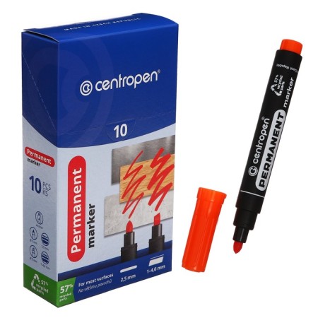 Permanent marker 5.0 mm centropen 8566, line 2.5 mm, orange color