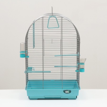 Birds of "Piggers" No. 101, chrome, equipped, 41x30x65 cm, turquoise-11