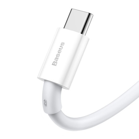 Cable Baseus, Type -C - USB, 6 A, 66W, TPE braid, 1 m, white-3