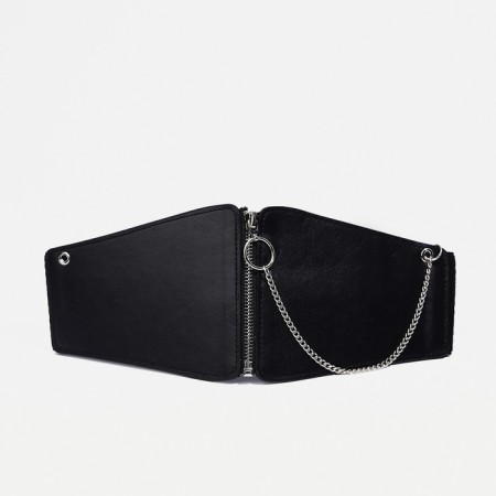 Women's belt, width 12 cm, on lightning, black color-2