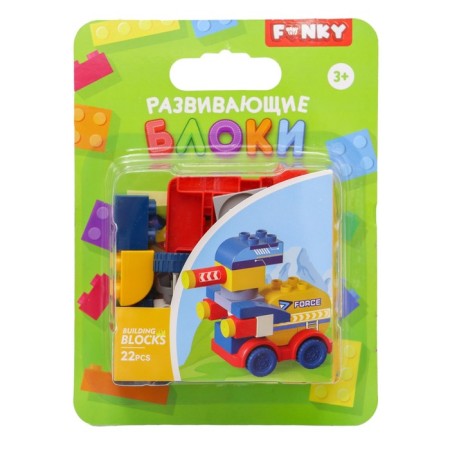 Constructor Children's Funky Toys Laser Tank, with large blocks, 22 details-1