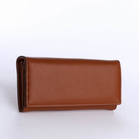 Women's wallet on a magnet, brown color