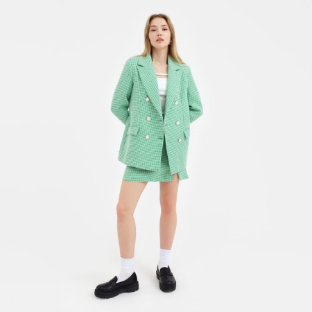 Jacket female double -breasted mist p. 44, green/white-2