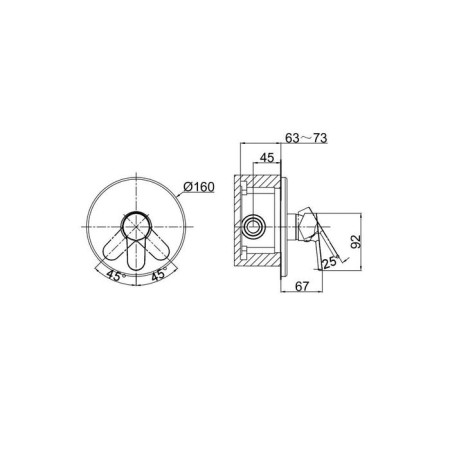 Shower mixer D&K Rhein Marx DA1394601, one -rod, built -in, chrome-1