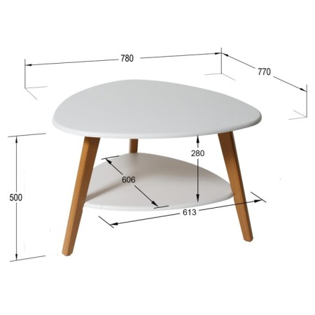 Brooklyn coffee table, 780x770x500, white/light oak-1