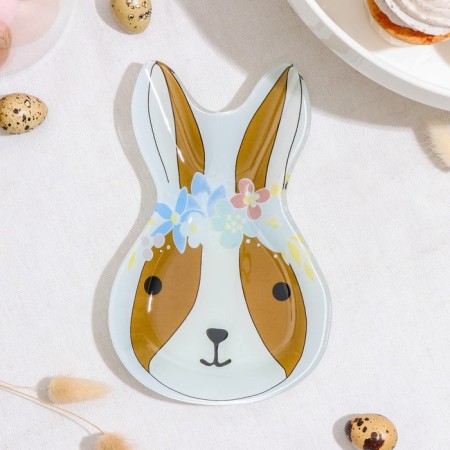 Glass Serving shares "Flower Rabbit", 20 × 13.5 cm