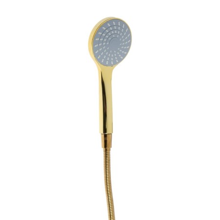 Bath mixer Zein Z3891, single -leaf, watering can 3 modes, hose, holder, white/Gold-8