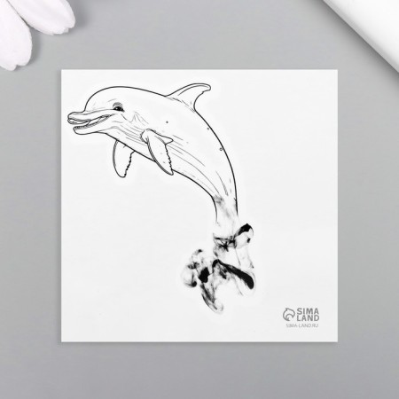Black body tattoo “Black. Dolphin” 6x6 cm-3