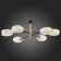 Ceiling EVOLUCE lamp. Sle155502-06. Gloa. 6x40 watts, E14, 68x68x22 cm, black color, brass