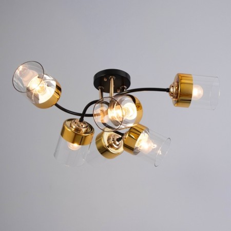 Harder chandelier 6x60W E27 brown, gold 70.5x32.5x21cm-1