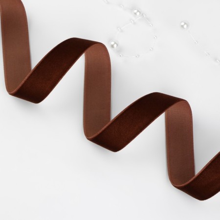Velvet tape, 15 mm, 18 ± 1 m, brown color No. 119-1