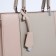 Bag Tout with zipper, external pocket, long belt, beige color