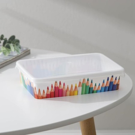 Storage basket with a “pencil” lid, 20.5 × 14 × 4.6 cm