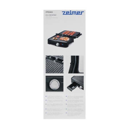 Electric Grill Zelmer ZPR2000, 2200 W, anti-stick coating, 29x23 cm, black-gray-5