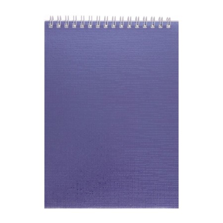 Notepad A5, 80 sheets, in a cage, on a crest, Metallic "purple", lugbag cover, embossing, offset unit