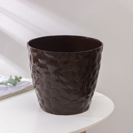 Pot with the pallet "pebbles", 5 l, chocolate color-1