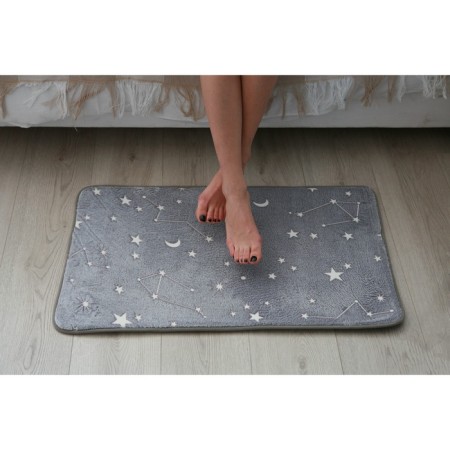 Bath and toilet mat “Luminous stars”, 50 × 80 cm, gray color, Mix drawing-7
