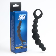 Anal stimulator, black, 15 cm d = 1.9x2.2x3.1 cm
