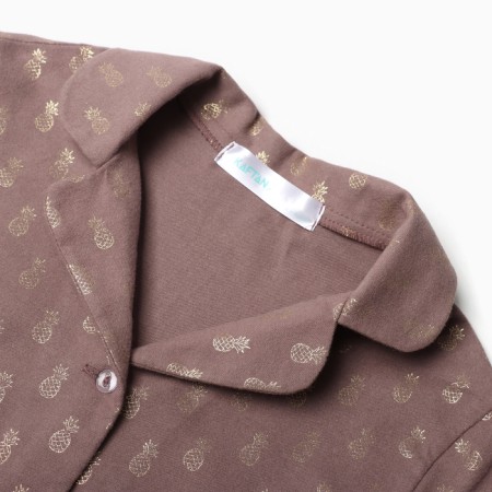 Pajama nursery from a flannel (shirt, trousers) kaftan "pineapple", height 122-128, coffee-4