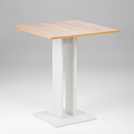 The table dining on one leg Sandro, 650x650x780, white/oak craft gold-1