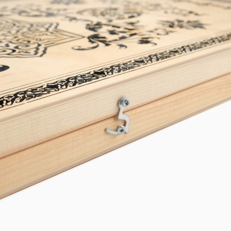 Wooden backgammon large, board game "Vostok", wooden board 60 x 60 cm-3