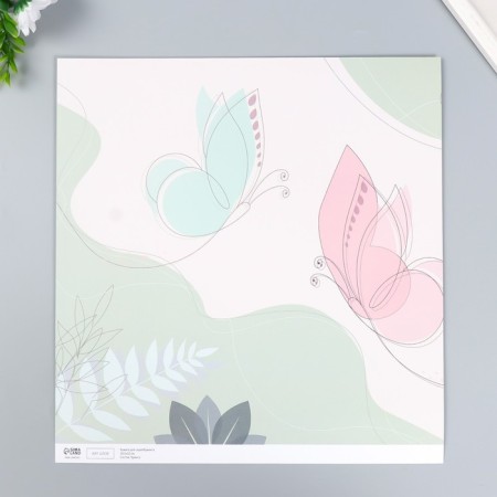 Scrapbooking paper bilateral "tenderness of spring" density 180 g 30.5x32 cm-2