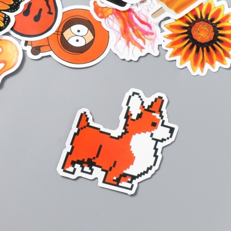 Set of stickers "Orange Supers" 50 pcs 3-8.5 cm-1