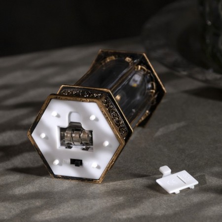 LED figure "Christmas tree in the rotunda" 6.3 × 14 × 6.3 cm, plastic, sparkles, batteries AG13x3, glow warm white-3