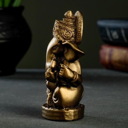Figure "Ganesha" 11 cm bronze / marble baby-1
