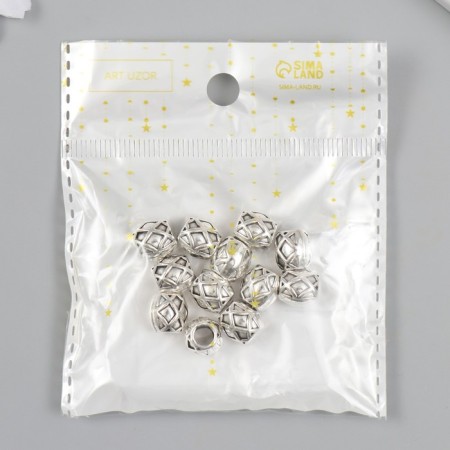 Busina for creativity Metal "Elubicated with Rombs" silver G208B831 0.9x1 cm-4