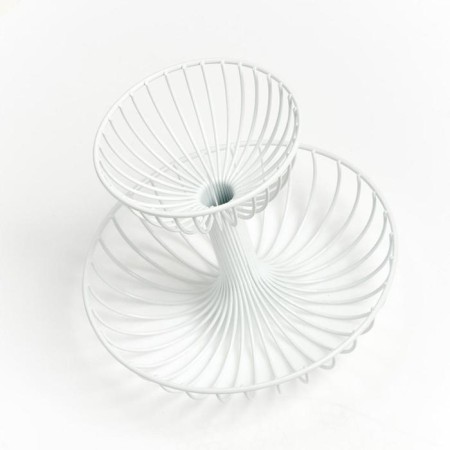 Fruit vase 2-tier white, 29 × 23.5 cm, metal-2