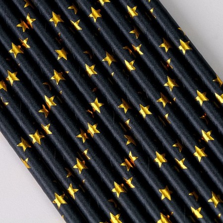 Tubes for the “stars” cocktail set 12 pcs., Black color-1