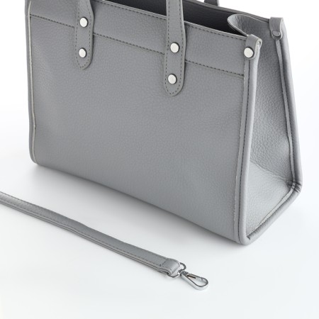 Women's bag with lightning, textura, average size, color gray-4