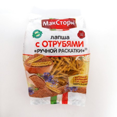 Lapsha with bran macstori, manual rolling, 250 g