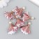 Decor Textile "Flower 2 colors with pearls. Dusty rose and white" set 6 pcs 3 cm