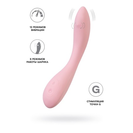 Jos Mitzi G-Spot vibrator, with a stimulating ball, 21 cm, silicone, pink color