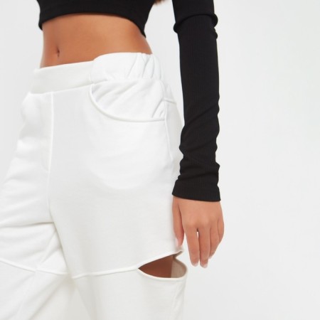 Pants (Joggers) Women's with cuts of Mist p. 46 (height 165), milk-2