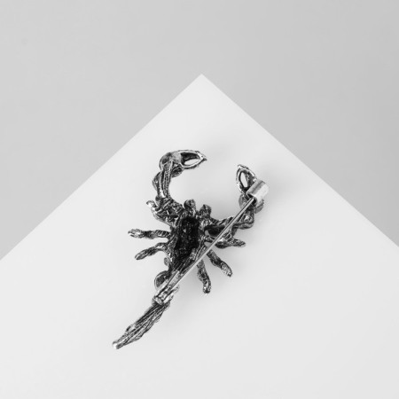 Brooch "Scorpio", color pink-violet in black silver-2