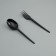 Set of disposable dishes "Fork, spoon" Black, 16.5 cm