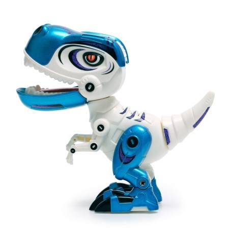 The robot dinosaur "Dinobot" IQ Bot, interactive: reacts to touch, sound, light, metal, on batteries, white-1