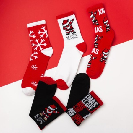 Set of men's socks "XMAS" Size 41-44 (27-29 cm), 5 pairs-1