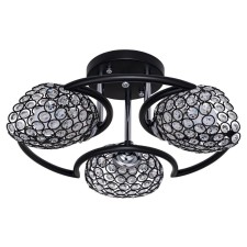 Steel light lamp 33916/3bk+CR BK+CL, 3x60W, E27, 20x42x42 cm, chromium color