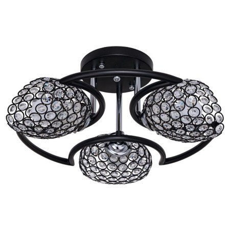 Steel light lamp 33916/3bk+CR BK+CL, 3x60W, E27, 20x42x42 cm, chromium color