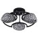 Steel light lamp 33916/3bk+CR BK+CL, 3x60W, E27, 20x42x42 cm, chromium color