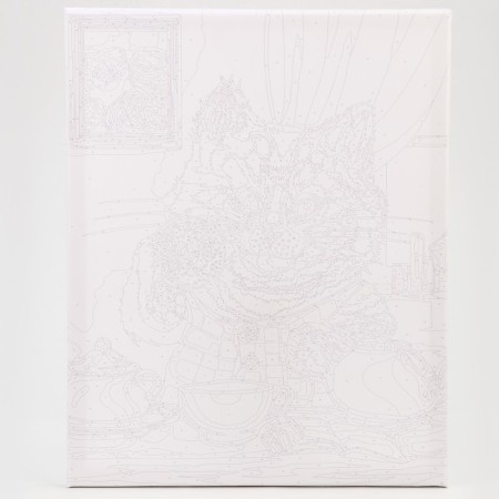 Picture on numbers on canvas with a subframe "Cat at breakfast", 40 × 50 cm-3