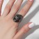 Ring "Right" Dragon with red eyes, red color in black silver, 19 size