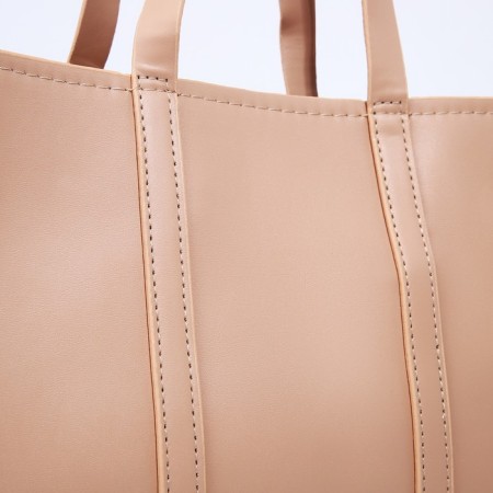 Bag Female Tout with zipper, beige color-3