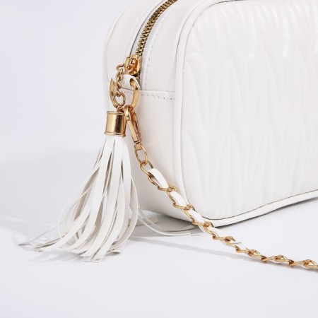 Bag Cross-Bodi with a zipper, white color-3